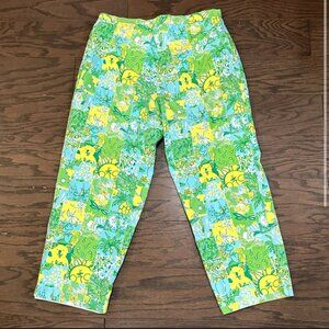 Lily Pulitzer Vintage Vibrant Print Rare Kuola Print Cropped Summer Pant EUC